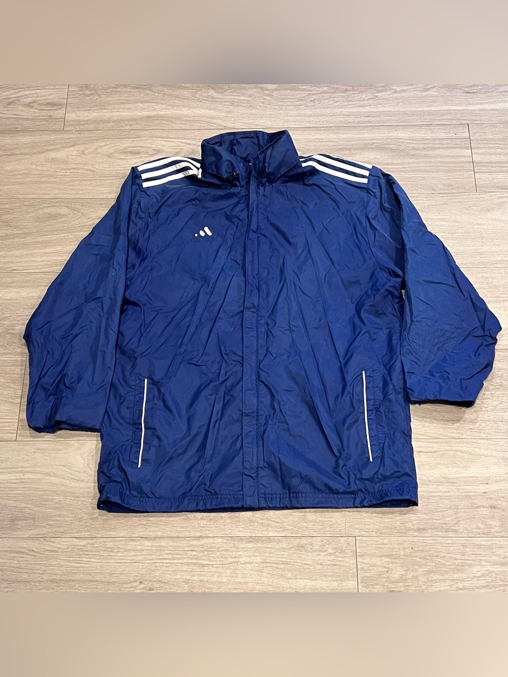 Vintage adidas 3-Stripes Windbreaker Navy L Track Jacket Retro Sportswear